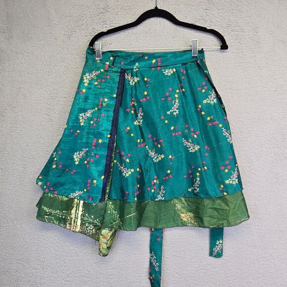 Flashback Wrap Skirt Womens S Dainty Floral Layered Boho Fairycore Retro Y2K 90s - Picture 1 of 11